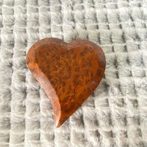 Wooden Handmade Heart Shaped Jewelry Trinket Box Carved Keepsake